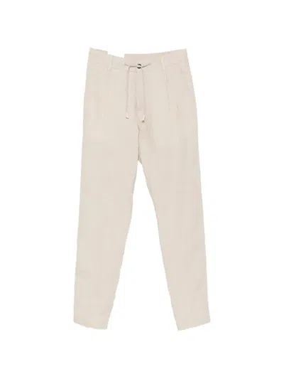 Eleventy Drawstring Pleated Trousers In Neutral