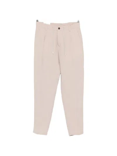 Eleventy Drawstring Pleated Trousers In Neutral