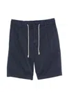 Eleventy Drawstring Pleated-front Shorts In Blue