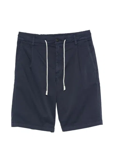Eleventy Drawstring Pleated-front Shorts In Blue