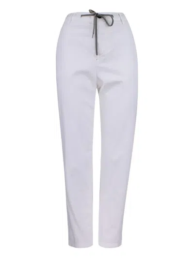 Eleventy Drawstring Pocket Trousers In White