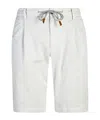 Eleventy Stretch Cotton Bermuda Shorts In White