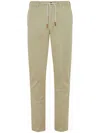 Eleventy Drawstring Straight-leg Trousers In Green