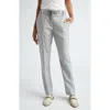 Eleventy Drawstring Stretch Virgin Wool & Cashmere Straight Leg Pants In Grey