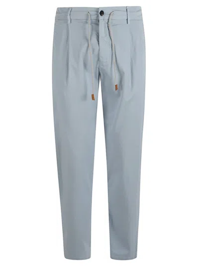 Eleventy Drawstring Stretched Trousers In Blue
