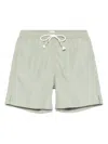 Eleventy Mens Military Green Solid Regular-fit Swim Shorts In Green