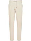 Eleventy Pantalone Jogger Bianco In Neutrals