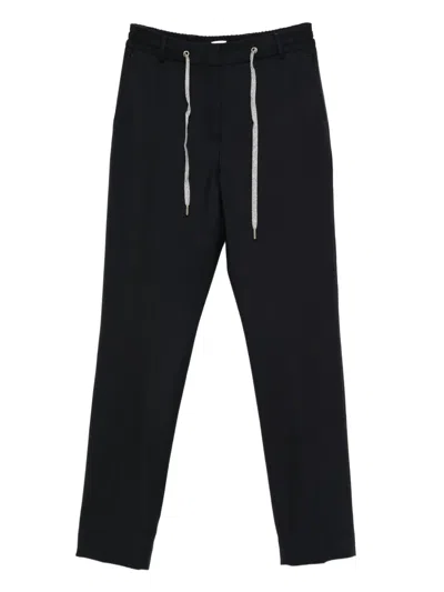 Eleventy Drawstring Trousers In Blue