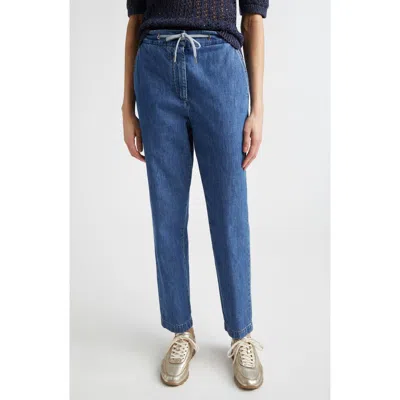 Eleventy Drawstring Waist Ankle Jeans In Blue
