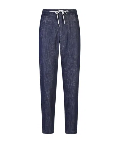 Eleventy Drawstring Waist Casual Pants In Blue