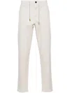 Eleventy Drawstring-waist Cotton Chinos In Neutrals