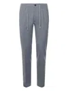 Eleventy Drawstring Waist Casual Pants In Blue