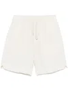 Eleventy Mens Embroidered Drawstring Linen Shorts White In White