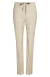 Eleventy Drawstring Waist Straight Leg Trousers In Sand