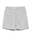 Eleventy Drawstring-waist Swim Shorts In Gray
