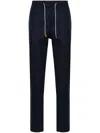 Eleventy Drawstring Cotton-blend Chinos In Blue