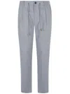 Eleventy Drawstring Waist Stretch Virgin Wool Pants In Grey