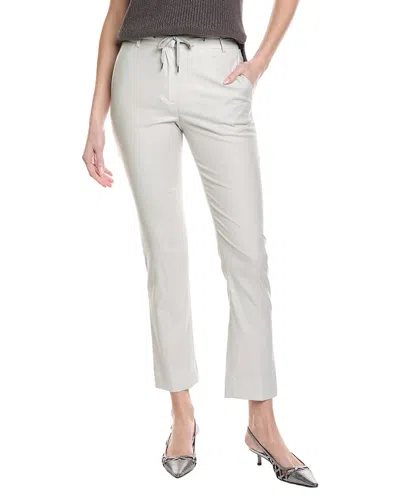Eleventy Drawstring Wool-blend Pant In White