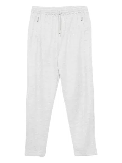 Eleventy Drawstring Zip-pocket Trousers In Gray