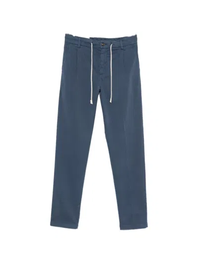 Eleventy Drawstring-fastening Straight-leg Trousers In Blue