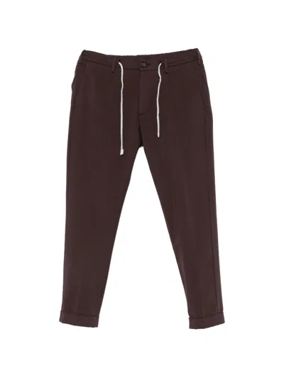 Eleventy 드로스트링 웨이스트 플리츠 팬츠 In Burgundy