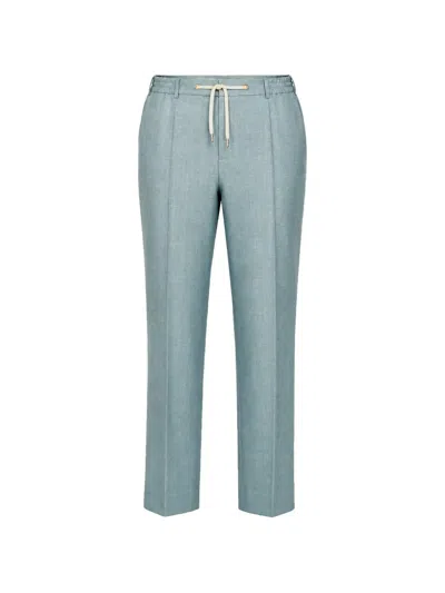 Eleventy Drawstring-waist Tailored Trousers In Green