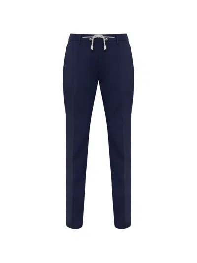 Eleventy Drawstring-waist Trousers In Blue