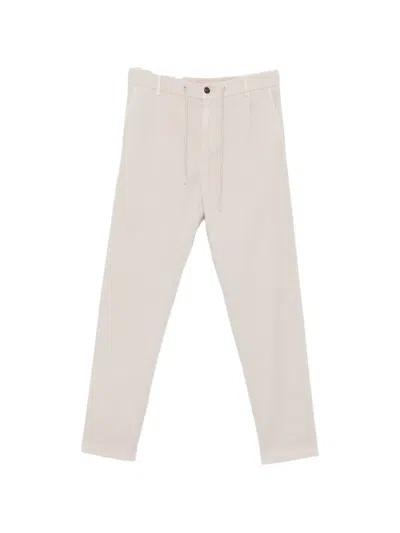 Eleventy Drawstring-waistband Tapered Trousers In White