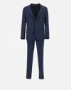 Eleventy Wool Blend Pinstripe Suit With Elasticated Waistband