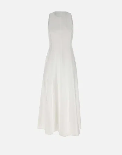 Eleventy Sleeveless Midi Dress In White
