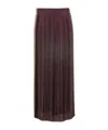 Eleventy Pleated A-line Midi Skirt In Brown
