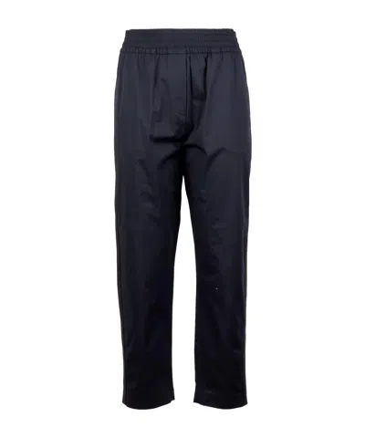 Eleventy Elastic Waist Casual Pants In Blue