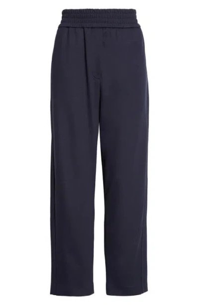 Eleventy Elastic Waist Knit Pants In Blue