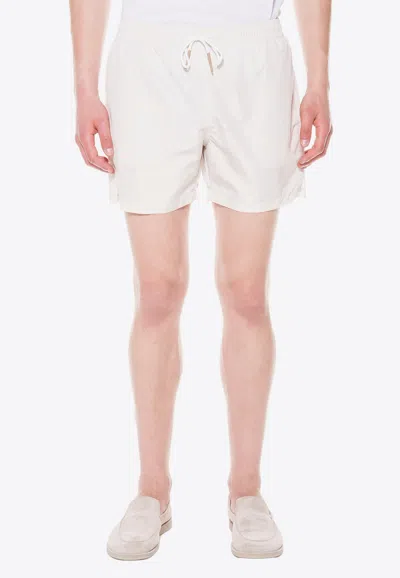 Eleventy Elastic-waist Swim Shorts In Neutral