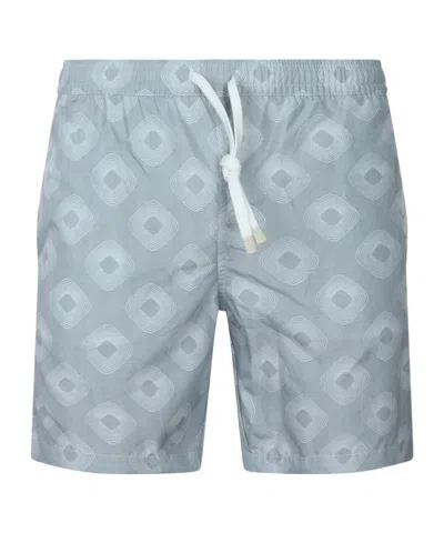 Eleventy Elastic Waist Swimming Trunks In Blue