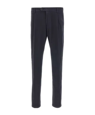 Eleventy Elastic-waistband Pocket Trousers In Blue