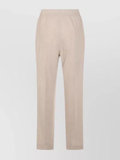 Eleventy Elastic Waistband Straight Leg Lightweight Trousers