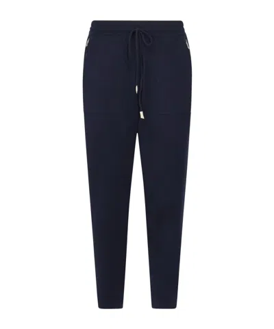 Eleventy Elastic Waistband Tracksuit Pants In Blue