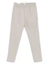 Eleventy Elastic-waistband Trousers In Gray