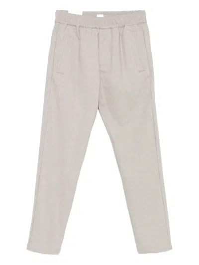 Eleventy Elastic-waistband Trousers In Gray