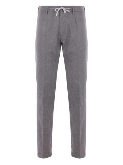 Eleventy Elastic-waistband Trousers In Gray
