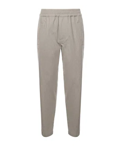 Eleventy Elastic-waistband Trousers In Gray
