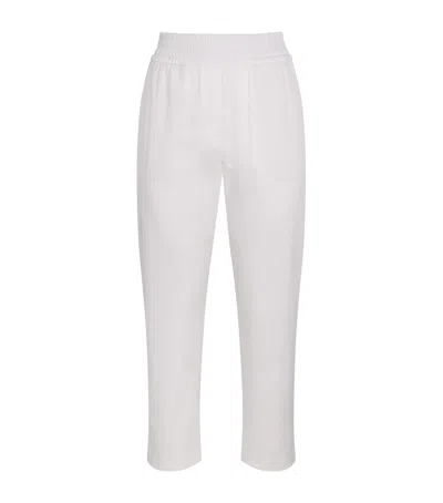 Eleventy Elasticated Straight Trousers In White