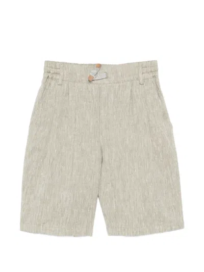 Eleventy Kids' Elasticated-waistband Shorts In Brown