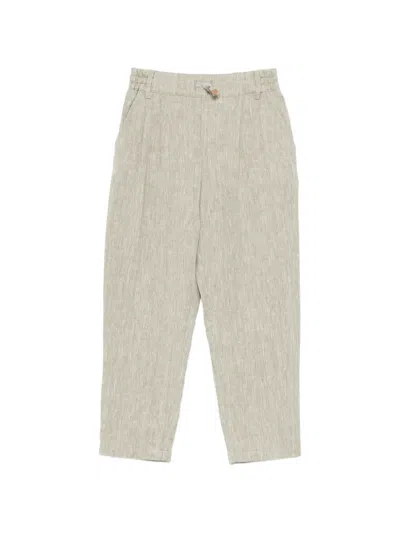 Eleventy Kids' Elasticated-waistband Trousers In Gray