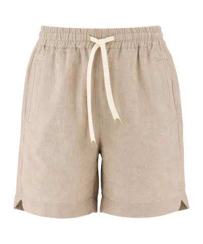 Eleventy Elastic-waist Bermuda Shorts In Neutral