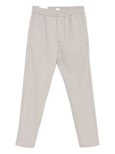 Eleventy Elastic-waistband Wool-cashmere Trousers In Neutral