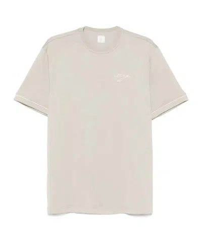 Eleventy Embroidered-logo T-shirt In Green