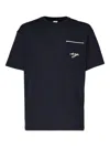 Eleventy Embroidered Cotton Pocket T-shirt In Black