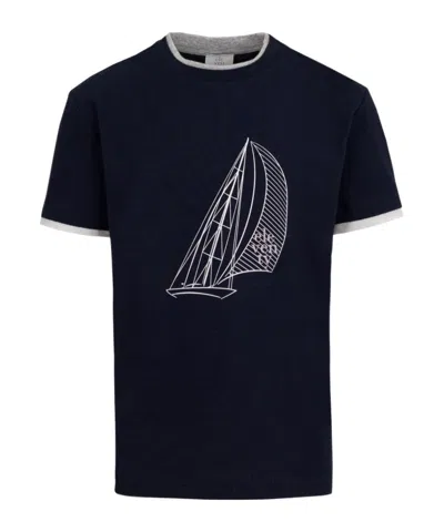 Eleventy Kids' Embroidered T-shirt In Black